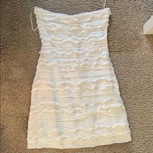 Express White Frily Strapless Dress!
